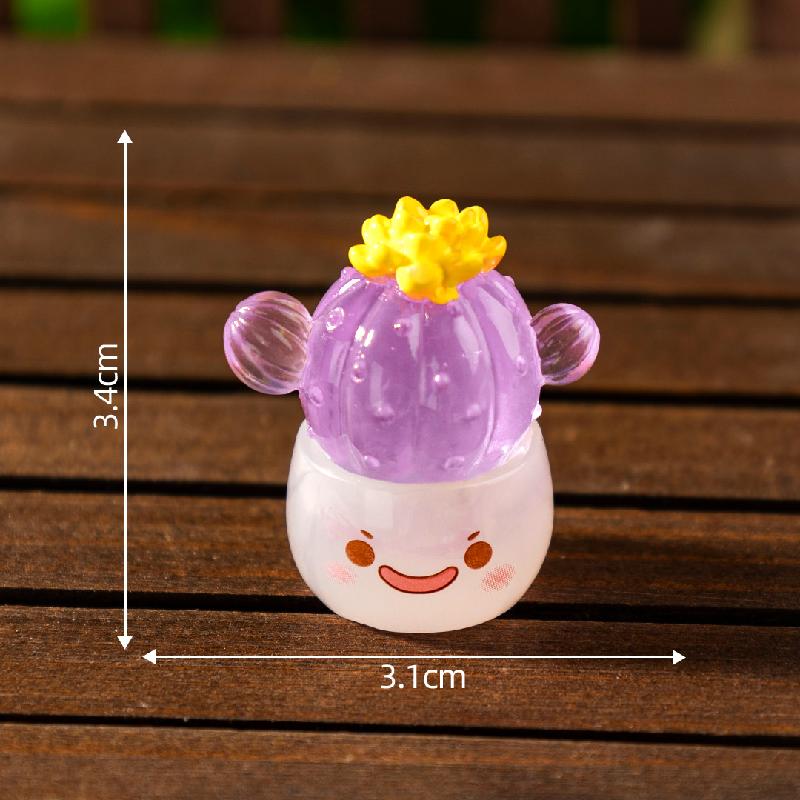 Tiểu cảnh xương rồng mini phát sáng DIY, phụ kiện tiểu cảnh mini bàn treo cute (ZC-1145)