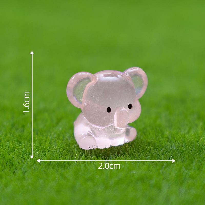 Tiểu cảnh voi phát sáng DIY, phụ kiện tiểu cảnh mini treo bàn resin đáng yêu (ZC-1079)