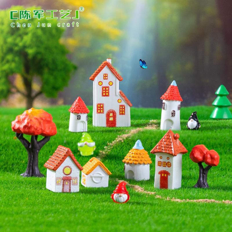 Phụ Kiện Tiểu Cảnh 微景观创意欧式复古乡村小房子园艺造景 DIY装饰品配件迷你小摆件