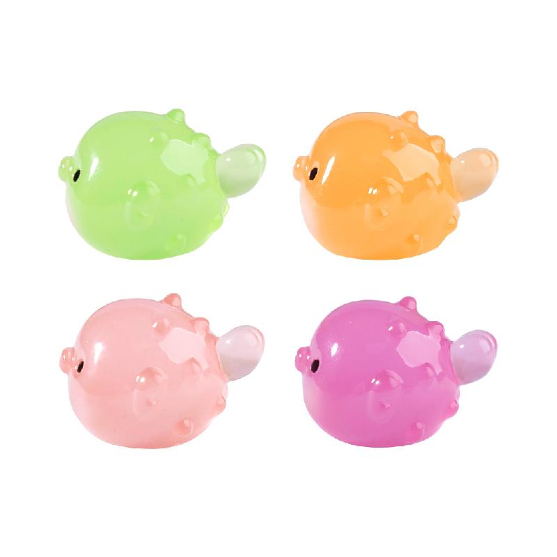 Tiểu cảnh cá nóc tròn phát sáng DIY, phụ kiện tiểu cảnh mini treo bàn resin garden đáng yêu cute (ZC-1447)