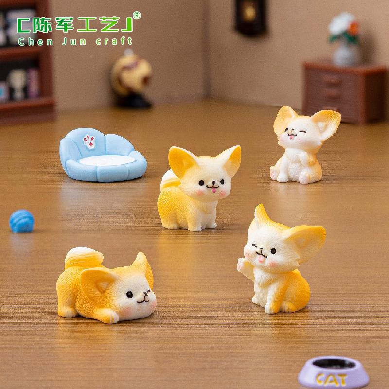 Phụ Kiện Tiểu Cảnh Tiểu cảnh cáo tai dài, 12 kiểu, trang trí cây cảnh mini (ZC-206)