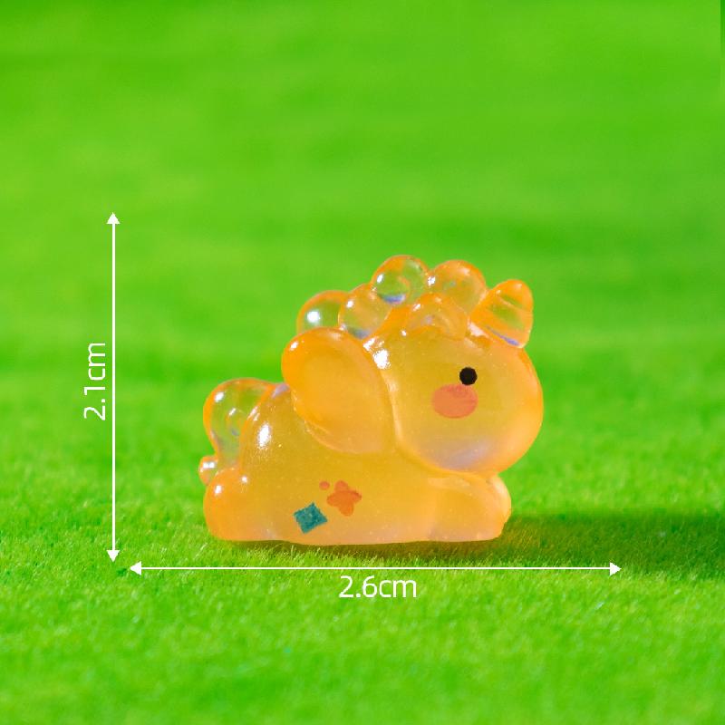 Tiểu cảnh kỳ lân phát sáng DIY, phụ kiện tiểu cảnh mini resin treo bàn garden đáng yêu (ZC-1406)