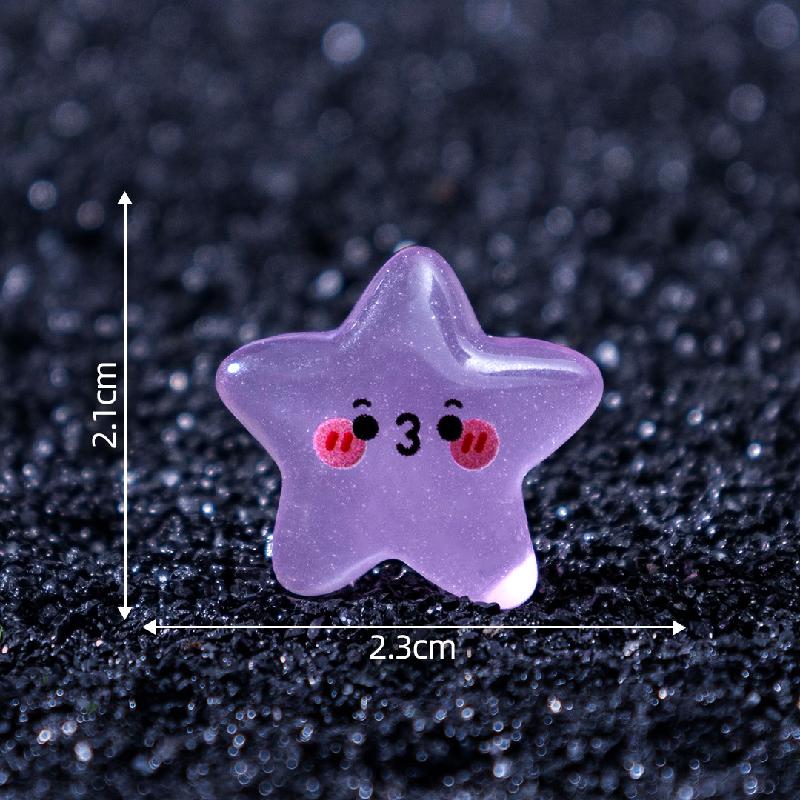 Tiểu cảnh ngôi sao phát sáng DIY, phụ kiện resin tiểu cảnh mini mới, cute và thu nhỏ (ZC-831)