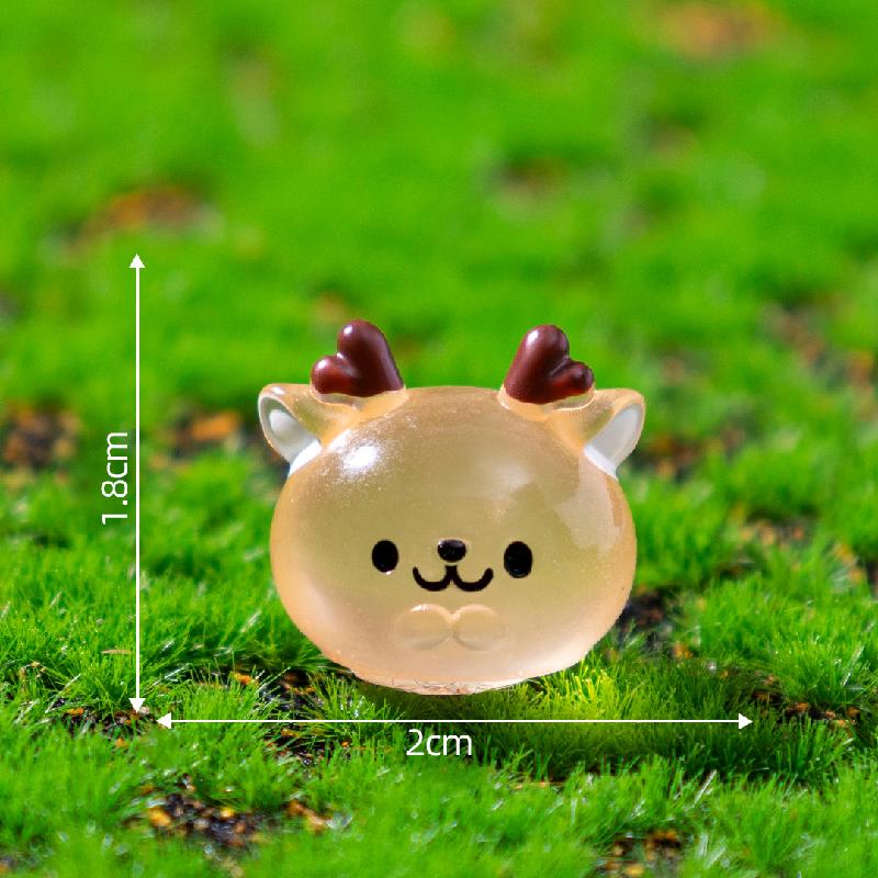 Tiểu cảnh thú tròn phát sáng DIY, phụ kiện tiểu cảnh mini treo bàn garden cute (ZC-1336)