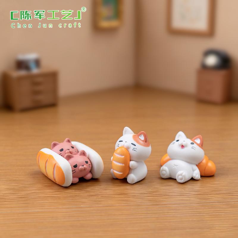 Phụ Kiện Tiểu Cảnh Tiểu cảnh mèo bánh mì, trang trí xe hơi và bàn làm việc (ZC-101)