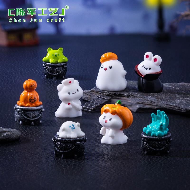 Phụ Kiện Tiểu Cảnh 跨境新品微景观创意吸血鬼南瓜幽灵DIY装饰品配件迷你小摆件