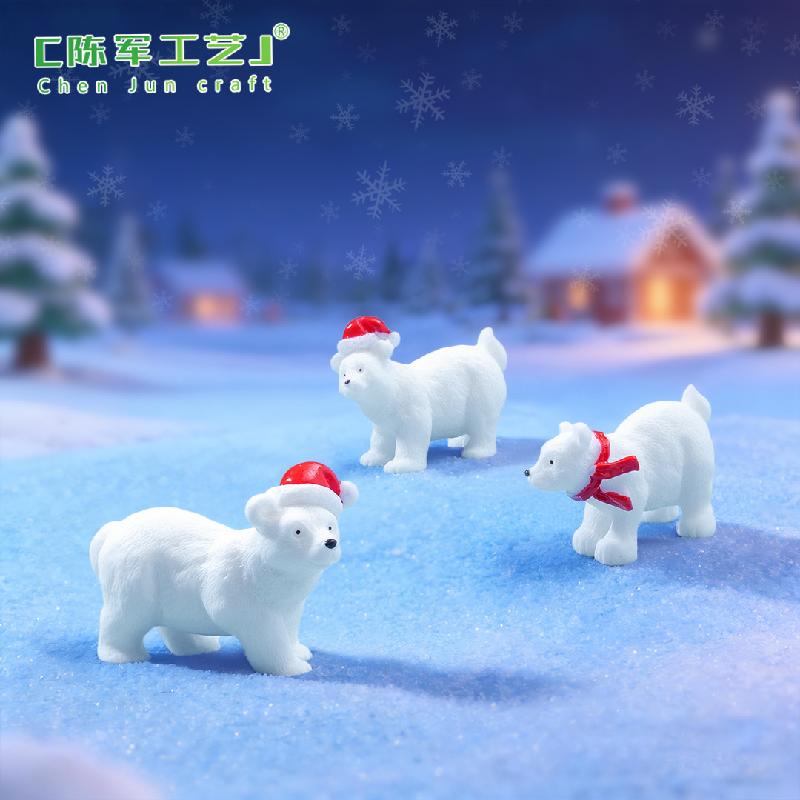Gấu Bắc Cực móc khóa trang trí tiểu cảnh Noel đáng yêu (ZC-632)
