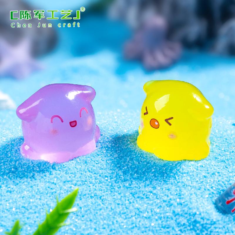 Phụ Kiện Tiểu Cảnh 跨境外贸微景观创意夜光小章鱼海洋造景 DIY装饰品配件迷你小摆件