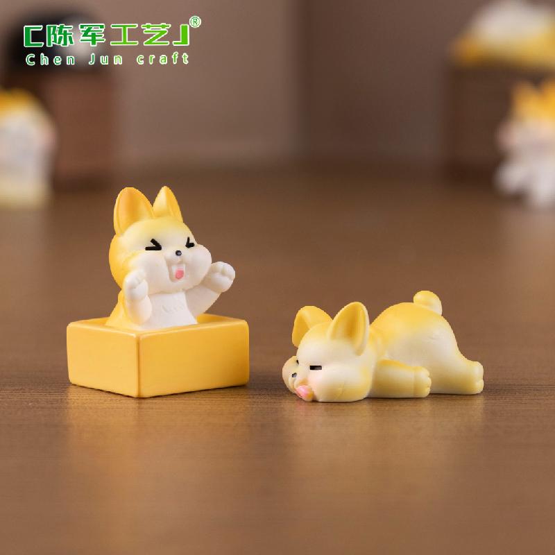 Phụ Kiện Tiểu Cảnh 微景观创意可爱胖胖小柯基公仔萌粒 娃娃屋diy装饰品挂配件小摆件