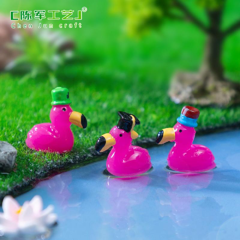 Phụ Kiện Tiểu Cảnh 跨境外贸微景观创意火烈鸟公仔园艺造景 DIY装饰品配件迷你小摆件