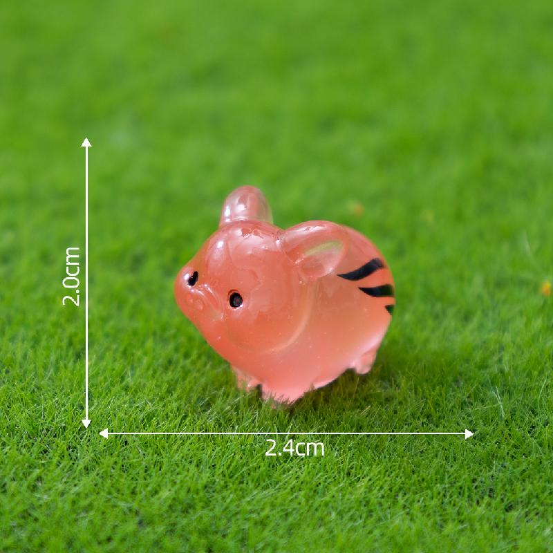 Tiểu cảnh lợn rừng phát sáng DIY, phụ kiện tiểu cảnh mini resin garden treo bàn cute (ZC-1401)