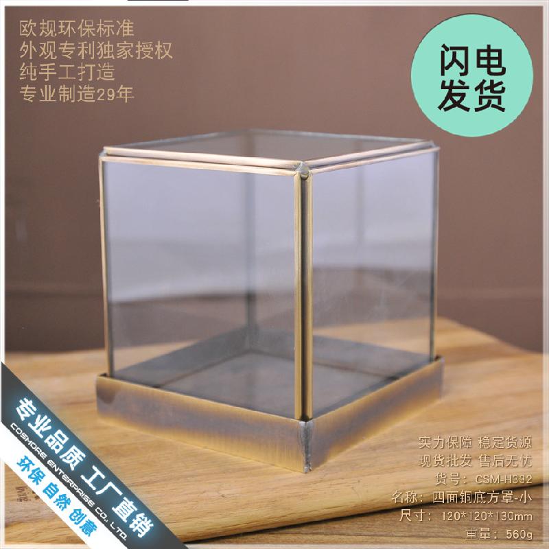 Chậu Đa Giác Chụp kính tượng Phật đế đồng chống bụi (DG-122)