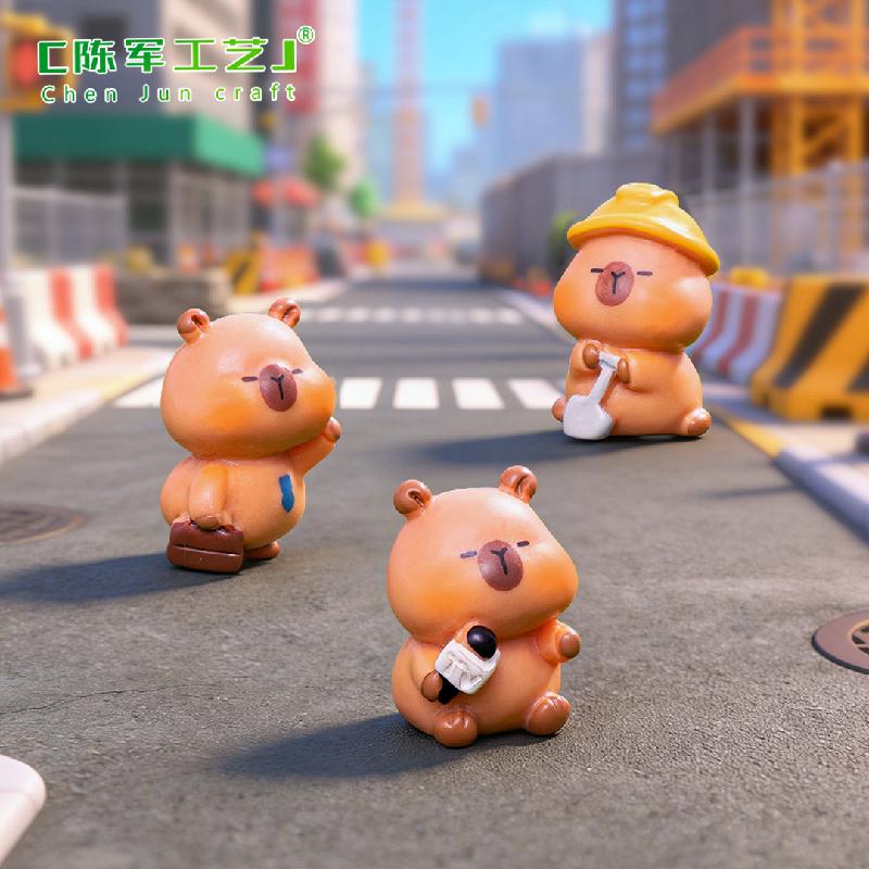 Phụ Kiện Tiểu Cảnh Capybara phóng viên mini trang trí nhà búp bê (PK-703)