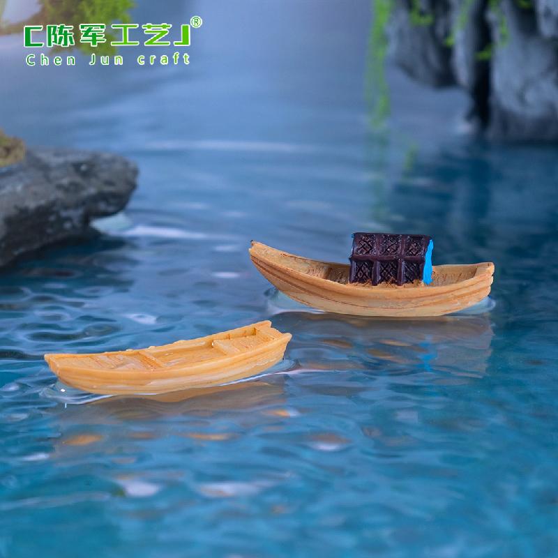 Phụ Kiện Tiểu Cảnh Tiểu cảnh thuyền nhỏ Giang Nam, trang trí thủ công DIY (ZC-112)