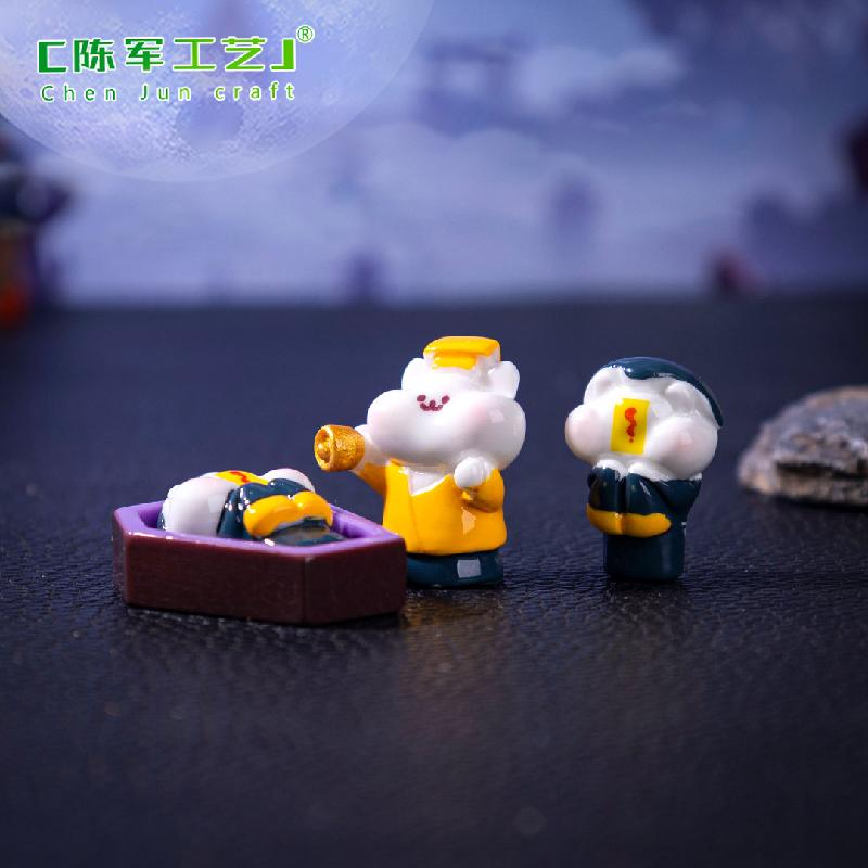 Phụ Kiện Tiểu Cảnh 跨境新品微景观棺材僵尸萌粒万圣节造景 DIY装饰品配件迷你小摆件