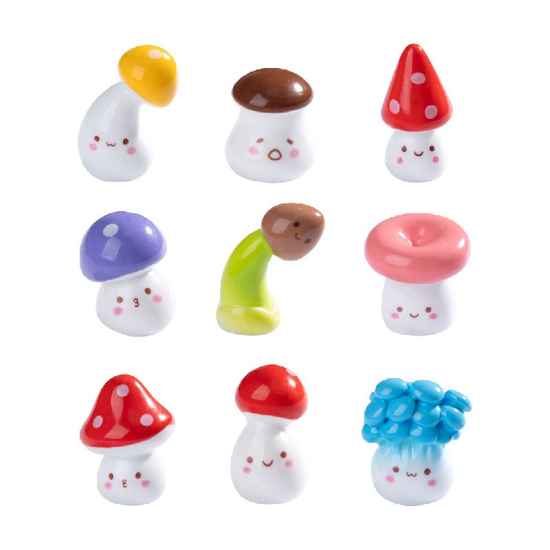 Tiểu cảnh nấm nghiêng đáng yêu, rêu, búp bê DIY, phụ kiện bàn tiểu cảnh mini sáng tạo (ZC-402)