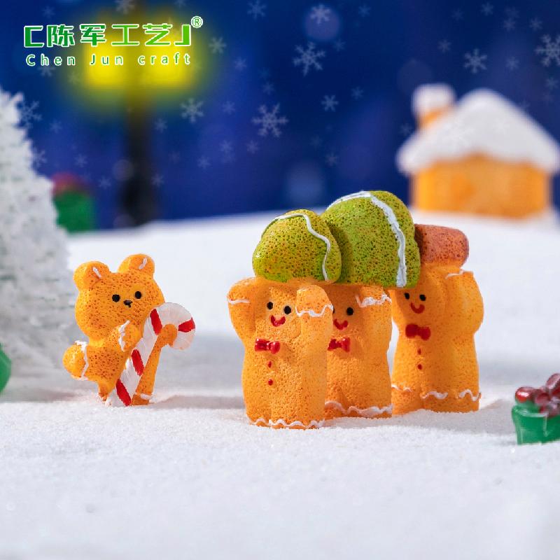 Phụ Kiện Tiểu Cảnh 微景观创意圣诞姜饼人小动物公仔 DIY装饰品挂配件迷你桌面小摆件