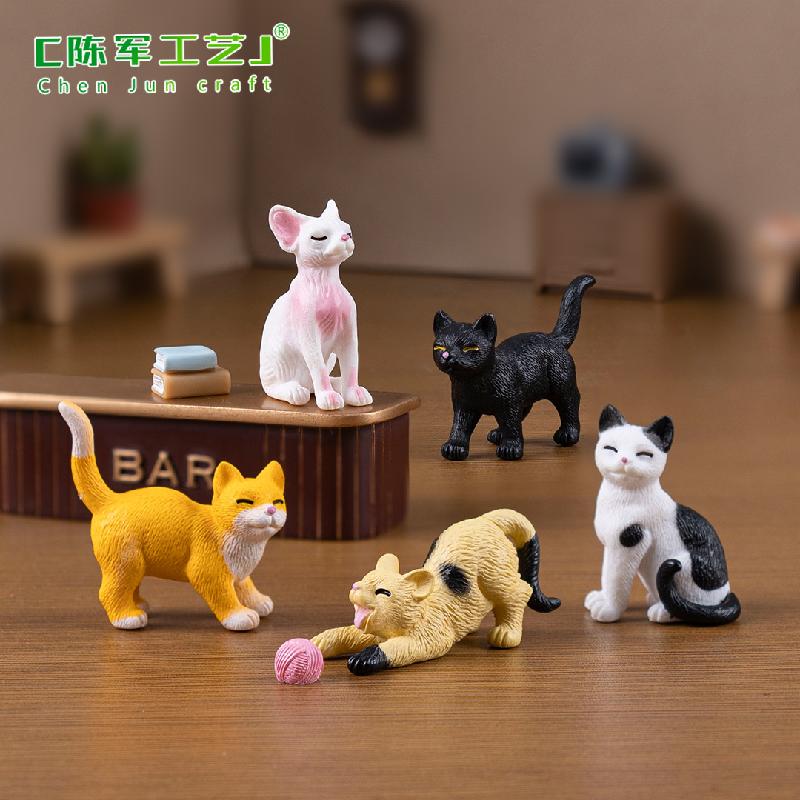Phụ Kiện Tiểu Cảnh 微景观创意仿真布偶小猫咪公仔娃娃屋 DIY装饰品挂配件微缩小摆件