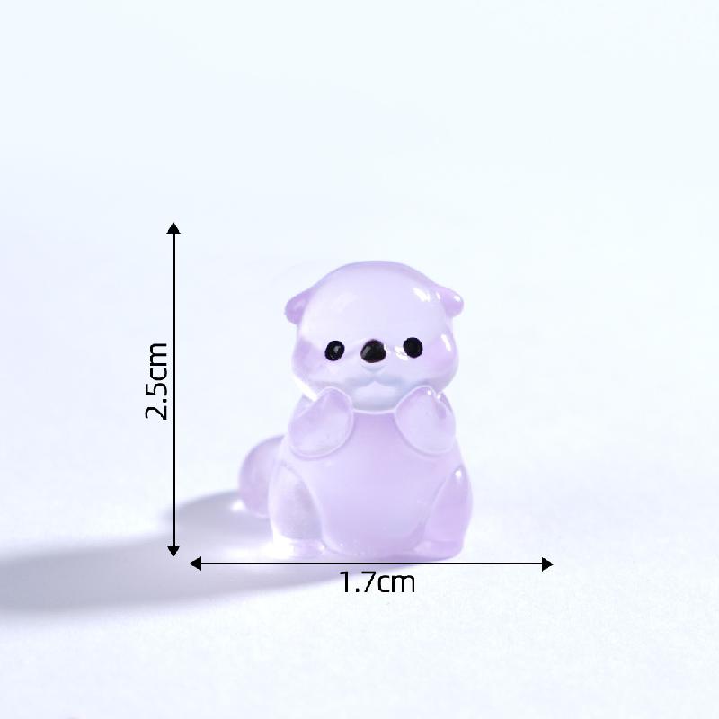 Tiểu cảnh hải otter phát sáng DIY, phụ kiện tiểu cảnh mini resin micro bottle treo bàn đáng yêu (ZC-1453)
