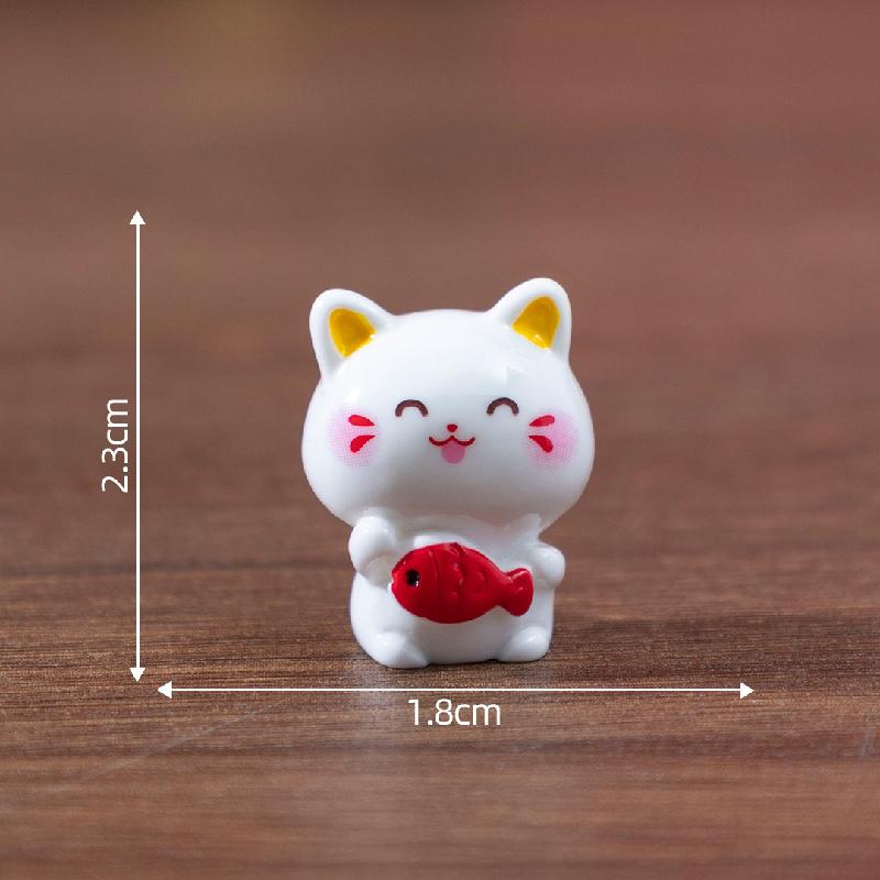 微景观创意新年招财小猫公仔萌粒 DIY装饰品挂配件迷你桌面小摆件