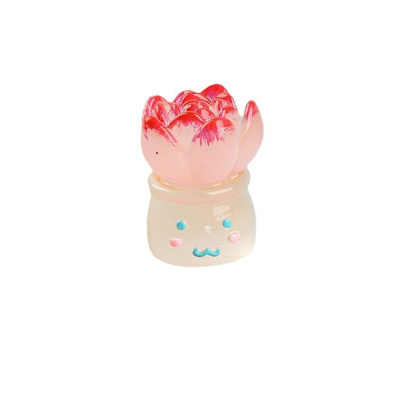 Charm cây sen đá phát sáng DIY trang trí vỏ điện thoại (FF-515)