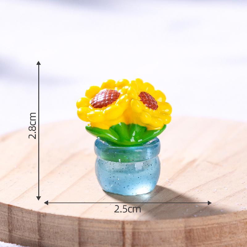Tiểu cảnh hoa hướng dương tulip DIY, phụ kiện tiểu cảnh mini xe bàn đáng yêu (ZC-1014)