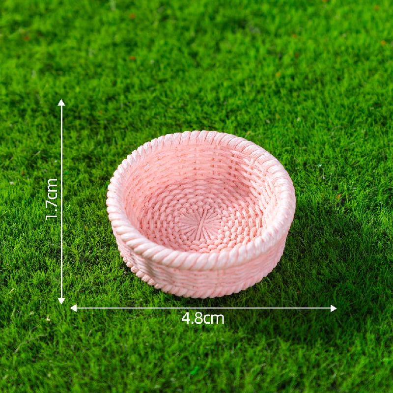 Tiểu cảnh giỏ tre giả, mô hình DIY, phụ kiện tiểu cảnh mini nhỏ xinh (ZC-684)
