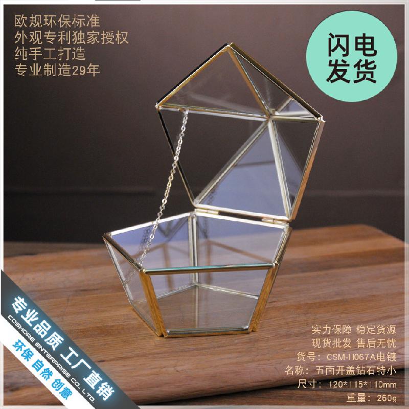 Chậu Đa Giác Hộp kính ngũ giác đựng nhẫn cưới (DG-125)