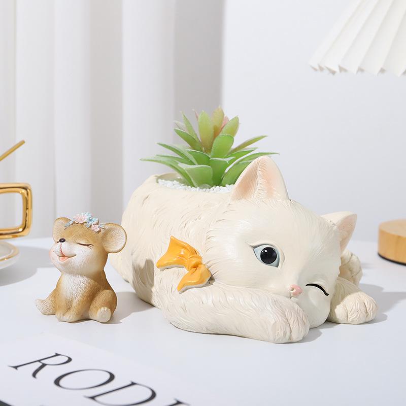Chậu Cây Resin Chậu cây mọng nước resin hoạt hình, chậu mini để bàn, trang trí cây xanh và tiểu cảnh (RG-181)