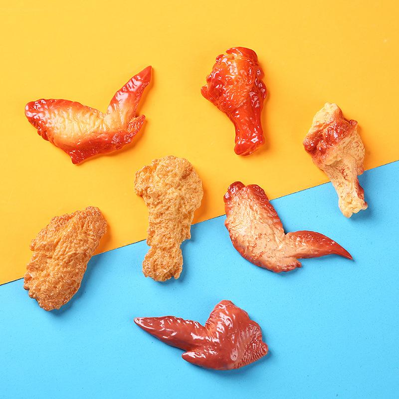 卡通食玩鸡翅 新款树脂配件DIY奶油胶手机壳饰品头饰发夹冰箱贴
