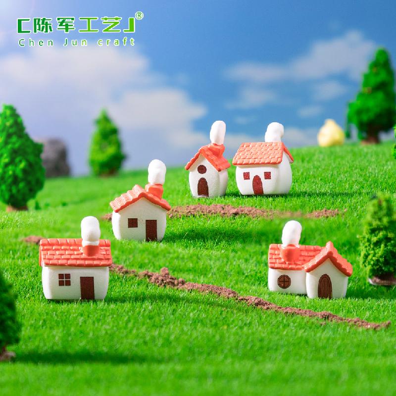 Phụ Kiện Tiểu Cảnh 微景观创意红瓦烟囱乡村小房子园艺造景 DIY装饰品配件迷你小摆件