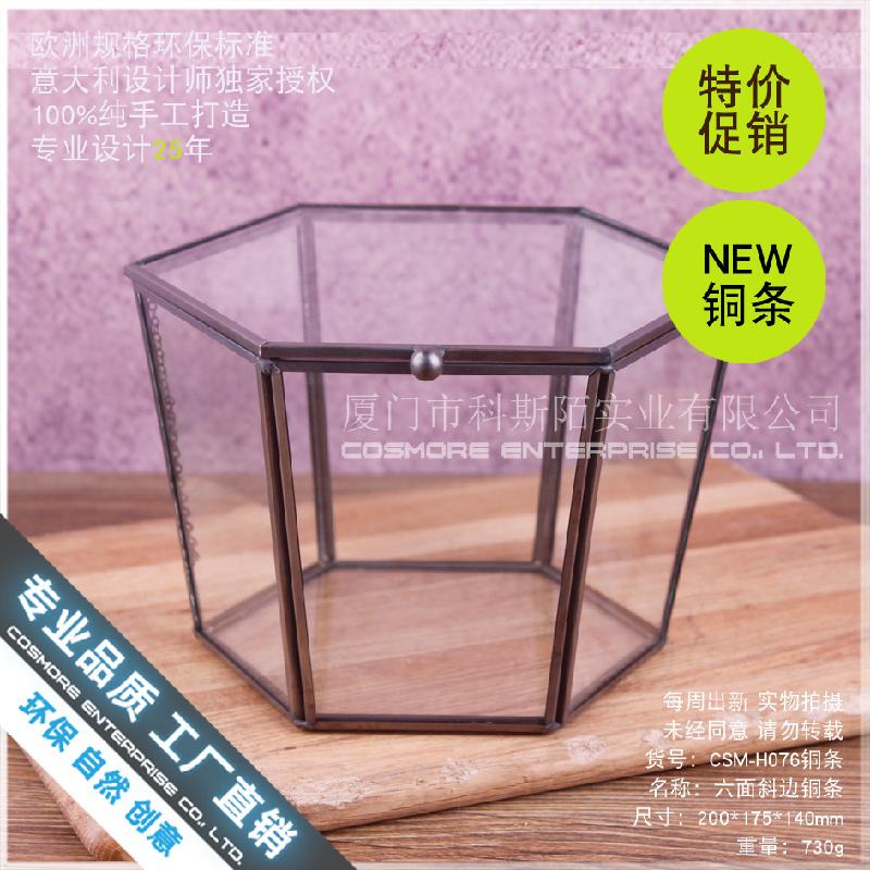 Chậu Đa Giác Hộp kính hoa bất tử 6 mặt, hộp trang sức (DG-184)