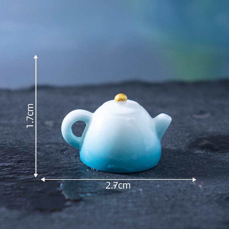 Tiểu cảnh phong cách Trung Quốc, trà cụ, ấm trà DIY, phụ kiện tiểu cảnh mini (ZC-732)