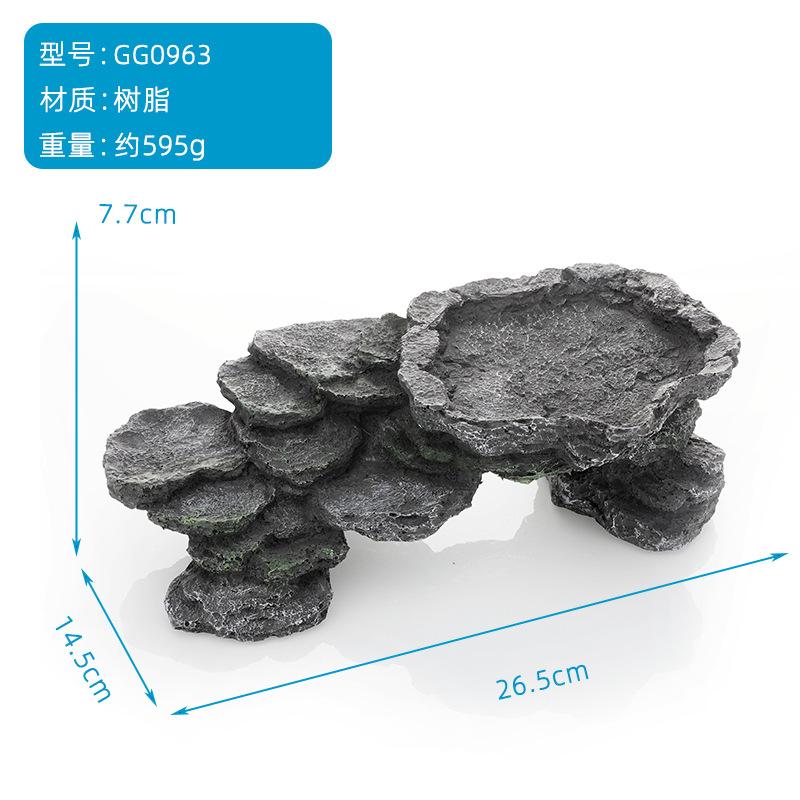 爬宠躲避穴躲避洞爬台晒背晒台乌龟树脂装饰布景鱼缸水族景观造景