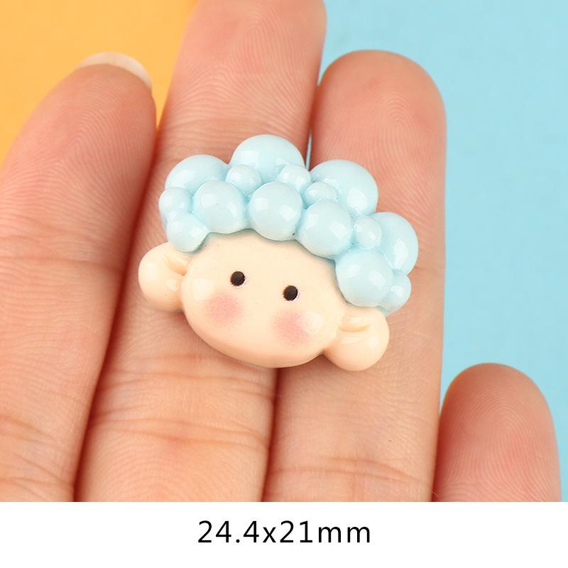 新款亮面女孩头 diy奶油胶自制手机壳发夹饰品树脂配件批发