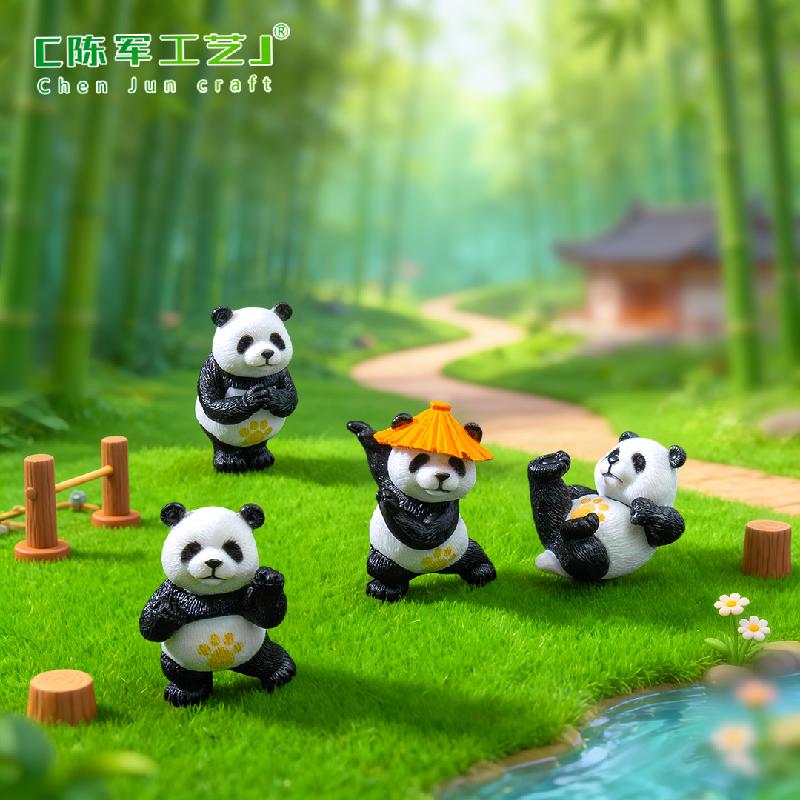 Phụ Kiện Tiểu Cảnh Tiểu cảnh gấu trúc võ thuật, phụ kiện trang trí chậu cây (ZC-298)