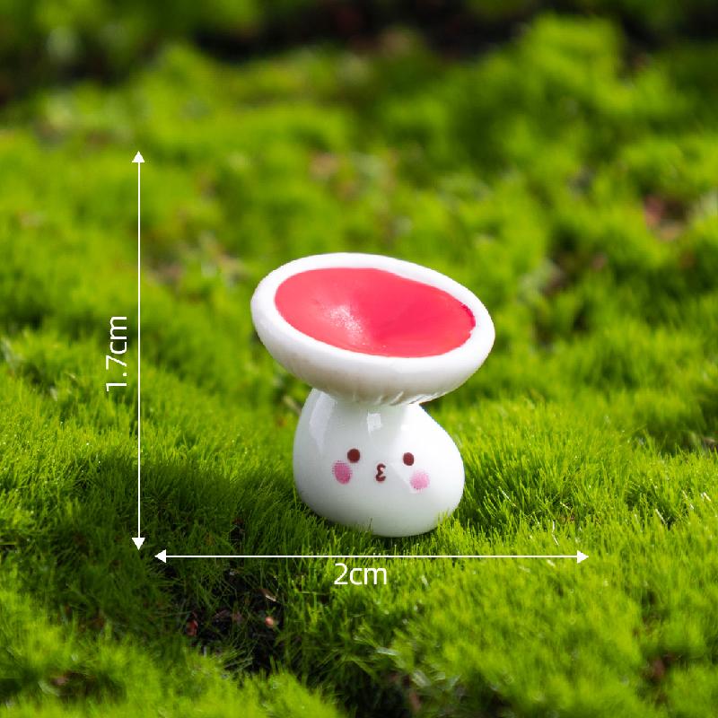 Tiểu cảnh nấm nghiêng đáng yêu, rêu, búp bê DIY, phụ kiện bàn tiểu cảnh mini sáng tạo (ZC-402)