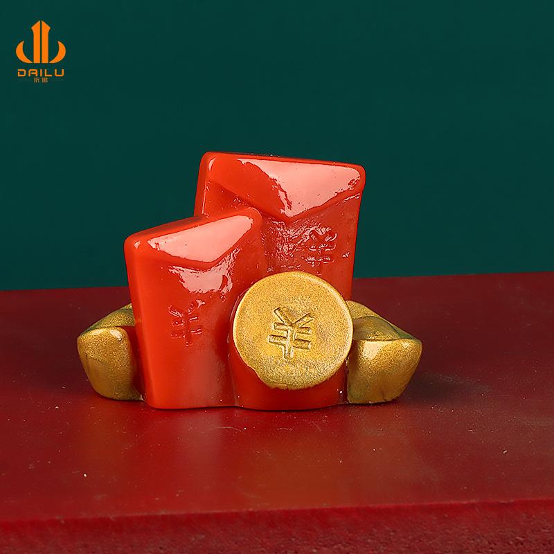 新年款 微景观树脂配件 元宝灯笼福袋DIY装饰创意配件摆件工厂