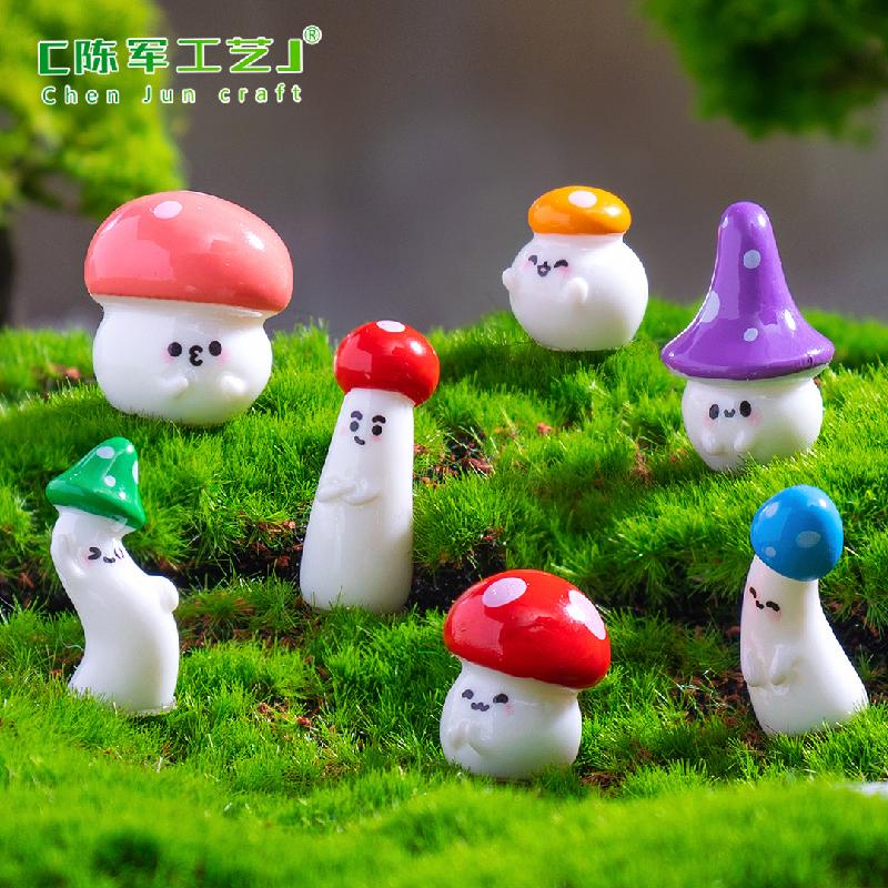 Phụ Kiện Tiểu Cảnh 微景观创意趣味歪头小蘑菇萌粒园艺造景 DIY装饰品配件迷你小摆件