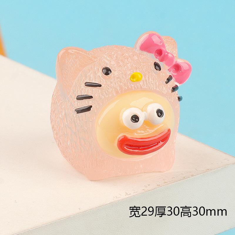 立体夜光小丑香肠嘴卡通公仔 diy挂件钥匙扣娃娃屋摆件树脂配件