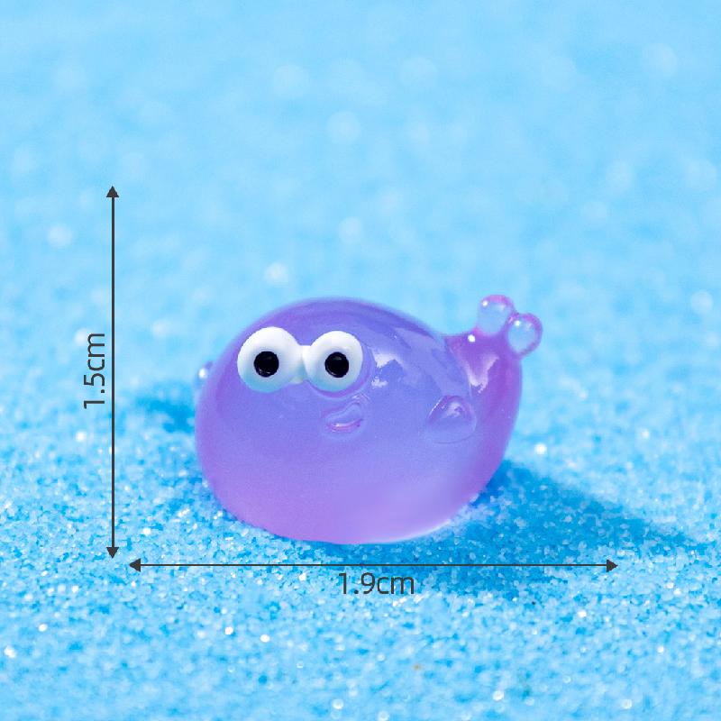 Tiểu cảnh cá mập tròn phát sáng DIY, phụ kiện tiểu cảnh mini resin bàn garden đáng yêu (ZC-1408)