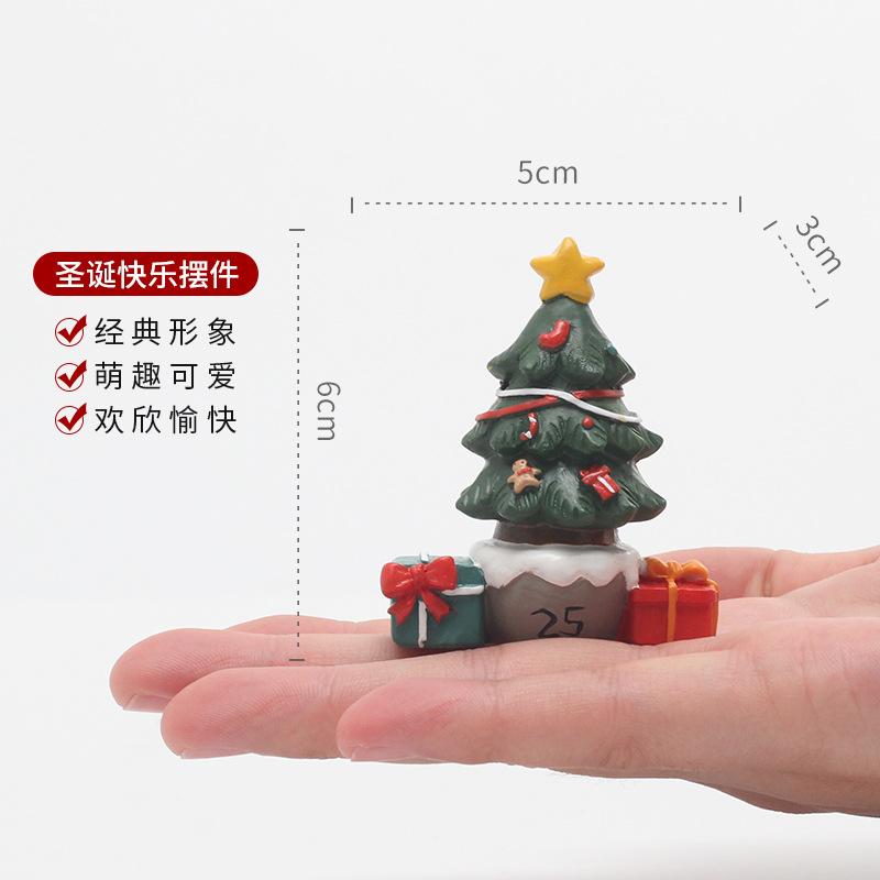 Chậu Cây Resin Tượng cây thông Noel resin hoạt hình, đồ trang trí Giáng Sinh, ông già Noel, người tuyết và tuần lộc (RG-153)