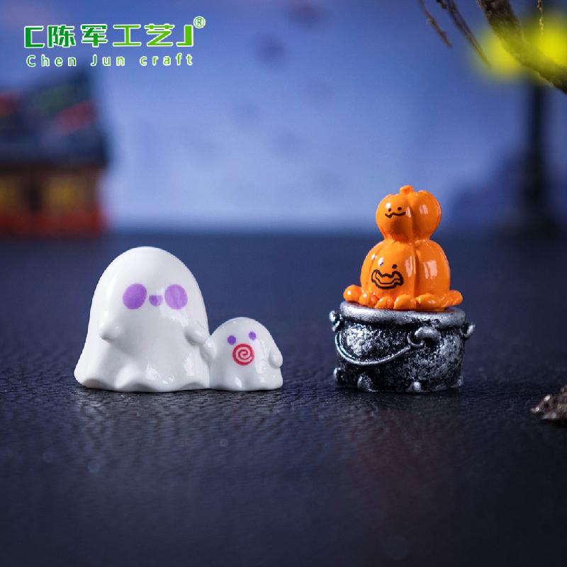 Phụ Kiện Tiểu Cảnh 跨境外贸微景观创意女巫坩埚万圣节造景 DIY装饰品配件迷你小摆件