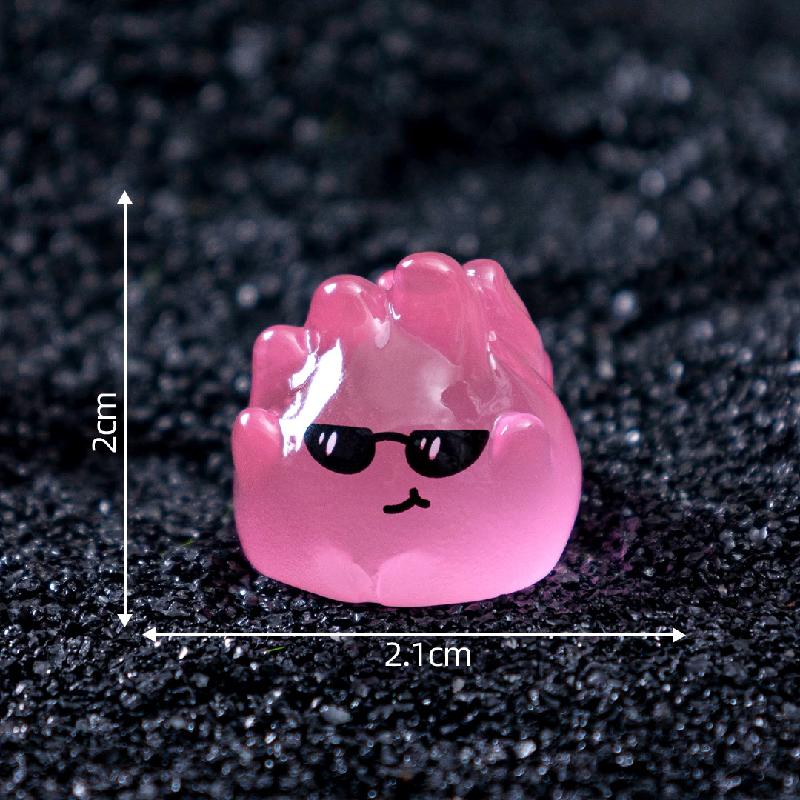 Tiểu cảnh lửa Halloween phát sáng DIY, phụ kiện tiểu cảnh mini treo bàn resin cute (ZC-1428)