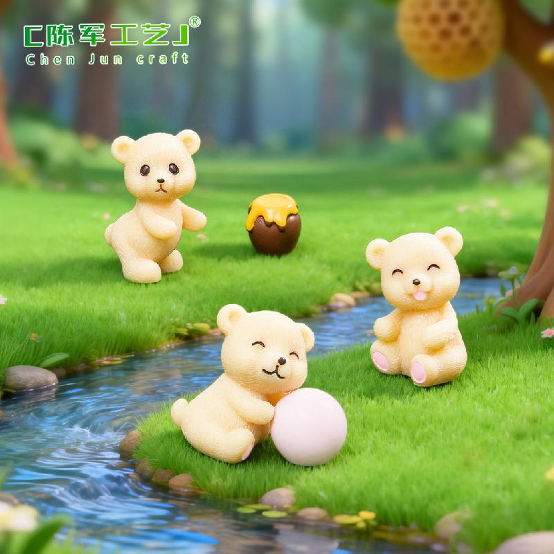 Phụ Kiện Tiểu Cảnh Tiểu cảnh gấu nhỏ với bóng tuyết, trang trí cây cảnh dễ thương (ZC-564)
