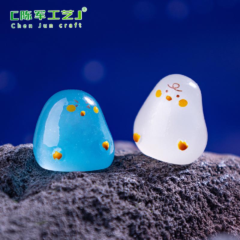Phụ Kiện Tiểu Cảnh 微景观创意夜光搞怪小白鸭盲袋 DIY装饰品挂配件迷你装饰品小摆件