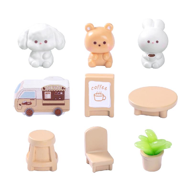 Tiểu cảnh động vật dễ thương, rêu, DIY, phụ kiện bàn tiểu cảnh mini sáng tạo (ZC-182)