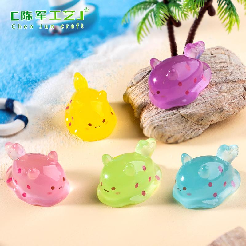 Phụ Kiện Tiểu Cảnh 跨境微景观夜光小海兔生沙滩造景生态瓶 DIY装饰品配件迷你小摆件