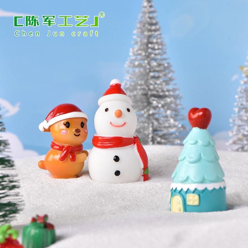 Tiểu cảnh Noel với bánh và cây thông resin trang trí (ZC-803)