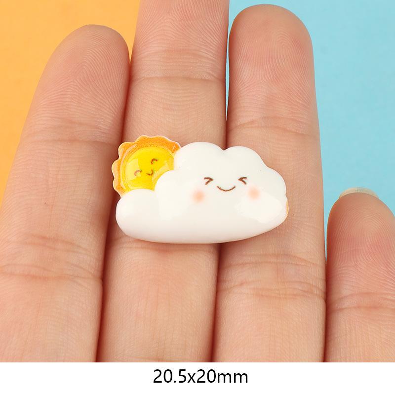 可爱气象云朵童趣手工diy奶油胶手机壳头饰发夹饰品树脂配件批发